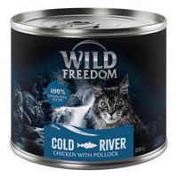 6x200g Wild Freedom Adult Cold River - tőkehal & csirke nedves macskatáp 5+1 ingyen