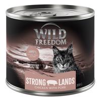 6x200g Wild Freedom Adult Strong Lands - sertés & csirke nedves macskatáp 5+1 ingyen