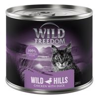 6x200g Wild Freedom Adult Wild Hills - kacsa & csirke nedves macskatáp 5+1 ingyen