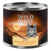 6x200g Wild Freedom Kitten Wide Country - borjú & csirke  nedves macskatáp 5+1 ingyen