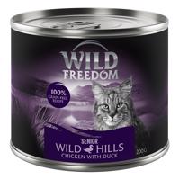 6x200g Wild Freedom Senior Wild Hills - kacsa & csirkenedves macskatáp 5+1 ingyen