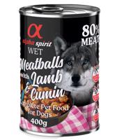 6x400g Alpha Spirit Dog Meatballs Bárány & rómaikömény nedves kutyatáp