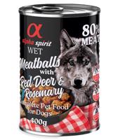 6x400g alpha spirit Dog Meatballs Gímszarvas & rozmaring nedves kutyatáp 4+2 ingyen