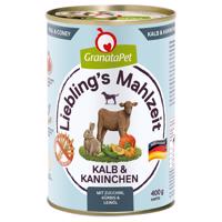 6x400g Granatapet Liebling's Mahlzeit Borjú & nyúl nedves kutyatáp