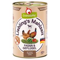 6x400g Granatapet Liebling's Mahlzeit Fácán & szárnyas nedves kutyatáp