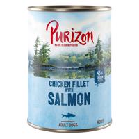 6x400g Purizon Adult - gabonamentes nedves kutyatáp- Lazac, spenót, kókusz