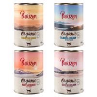 6x400g Purizon Organic vegyes csomag 4 változattal gabonamentes nedves macskatáp 10% árengedménnyel