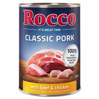 6x400g Rocco Classic Pork nedves kutyatáp Mix: marha/bárány, csirke/pulyka, csirke/borjú, marha/szárnyasszív, csirke/lazac, marha/csirke