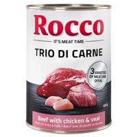 6x400g Rocco Classic Trio di Carne Marha, csirke & borjú nedves kutyatáp 5+1 ingyen