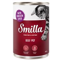 6x400g Smilla nedves macskatáp marhatál-marha & csirkemáj