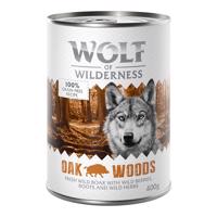 6x400g Wolf of Wilderness Adult Single protein Oak Woods nedves kutyatáp - Vaddisznó