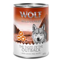 6x400g Wolf of Wilderness 'The Taste Of' nedves kutyatáp- The Outback - csirke, marha, kenguru