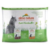 6x70g Almo Nature Holistic Anti Hairball nedves macskatáp Mix: 3x csirke + 3x marha 5+1 ingyen