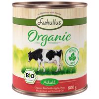 6x800g Lukullus Organic Adult marha & alma gluténmentes nedves kutyatáp