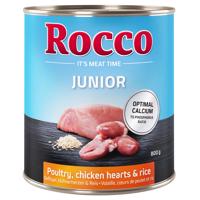 6x800g Rocco Junior Marha, csirke & burgonya nedves kutyatáp