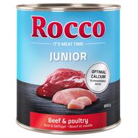 6x800g Rocco Junior Szárnyas & marha nedves kutyatáp