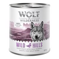 6x800g Wolf of Wilderness Adult - Single protein nedves kutyatáp -Wild Hills Kacsa