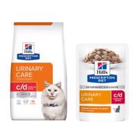 8kg+12x85g  Hill's Prescription Diet száraztáp és hozzáillő nedvestáp ingyen! - c/d Multicare Stress Urinary Care csirke