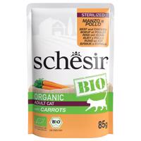 8x85g Schesir Bio Sterilized bio marha & bio csirke nedves macskatáp