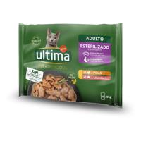 96x85g Ultima Cat Sterilized Csirke & lazac nedves macskatáp 86+10 ingyen