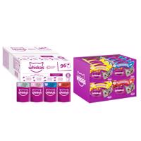 96x85g Whiskas Adult Duo Surf &Turf aszpikban száraz macskatáp+16x60g vegyes csomag snack akciósan