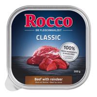 9x300g Rocco Classic Marha & rénszarvas tálcás nedves kutyatáp 8+1 ingyen