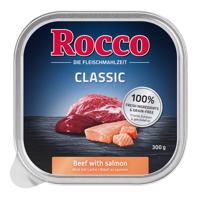 9x300g Rocco Classic tálcás nedves kutyatáp 9 x 300 g- Marha & lazac