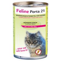 Feline Porta 21 - 6 x 400 g - Csirke & aloe vera (gabonamentes)