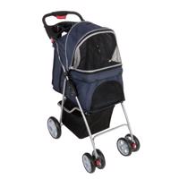 Kutya Babakocsi - Sporty Pet Stroller kis testű kutyáknak - Sötétkék / világosszürke