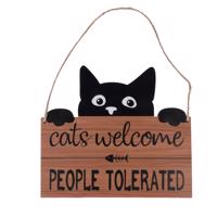 TIAKI "Cats Welcome, People Tolerated" ajtótábla gazdiknak - 1 darab